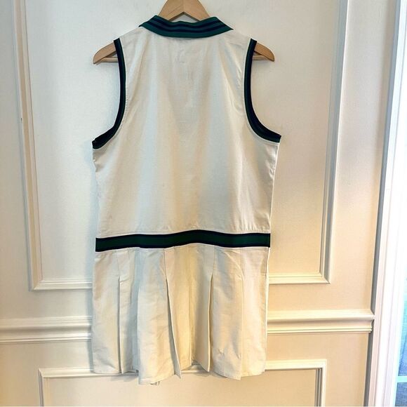 Prince Preppy Pleated Collared VNeck Pickleball Dress White Navy Size XL NWT - Picture 7 of 9